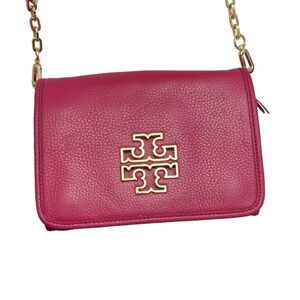 Tory Burch Britton pink Leather Crossbody Bag